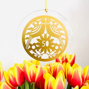 50th Anniversary Ornament: Golden Wedding Sun Catcher