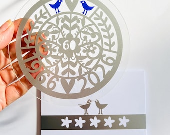 60th Anniversary Ornament: Handmade Sun Catcher, Diamond Wedding Gift