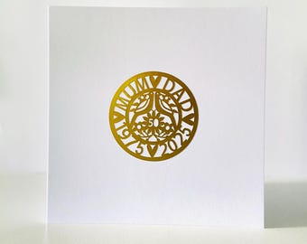 Handmade Personalised 50th Golden Anniversary Card For Parents