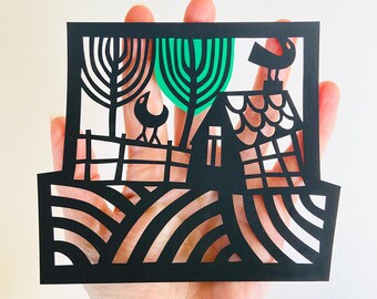 Farmhouse Papercut Template: DIY Art, SVG, PDF (Digital Download)