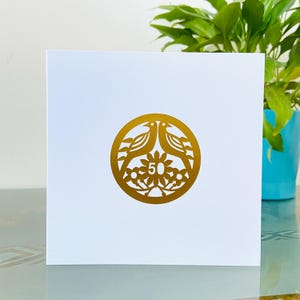 Carte de 50e anniversaire / Noces d'or / Cartes faites à la main / Carte de mariage 50e / 50e anniversaire