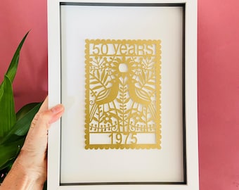 1976 2026 / Anniversary Print / Birthday Gift for Her / Personalised Golden Anniversary