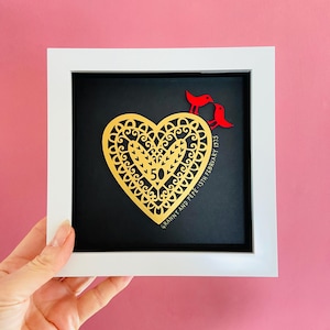Golden Wedding Anniversary Personalised Frame / Parents Anniversary / Anniversary Gifts /Paper Cut Art  / When Calls the Heart