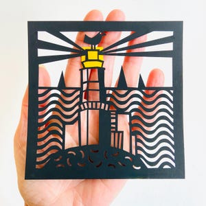Lighthouse Digital Paper cutting Template, Cut at Home Papercut,Diy Art file, Paper cut, Paper cut Craft, Paper cutting, Svg