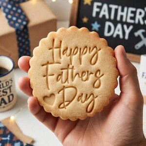 Happy Father's Day Cookie Cutter and Stamp, Script Heart Cookie Stamp, Dad Cookie Cutter, Papa Gift Cookie