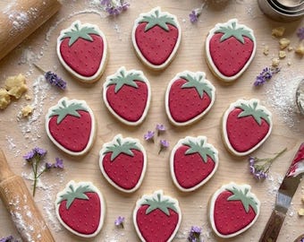 Strawberry Cookie Cutter, Spring Cookie, Mother’s Gift, Gift For Mom, 3D Printed Baking Shapes, Floral Baking, Graduation Cookie