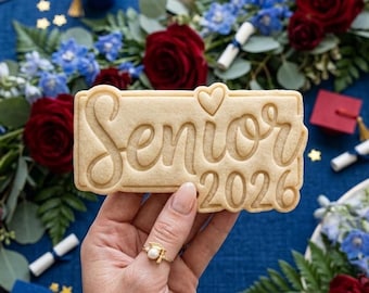 Senior 2026 Cookie Cutter Stamp, Class Of 2026, Personalized School Cookie, Back to School Cookie Cutter, Graduation Gift, Custom Grad