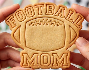 Football Mom Cookie Cutter, American Football Stamp, Polymer Clay Cutter, Game Day Gift Mold, Sports Mom Plaque Tool, Polyclay DIY Craft