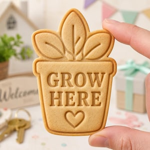 Flower Pot Cookie Cutter and Stamp, Plant Lover Cookie Cutter, Housewarming Cookie Cutter, Gift for Baker