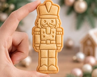 Nutcracker Cookie Cutter and Stamp, Christmas Soldier Cookie Cutter, Holiday Nutcracker Baking Tool, Christmas Cookie Gift for Baker