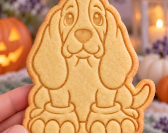 Basset Hound Cookie Cutter and Stamp, Sitting Dog Cookie Cutter, Dog Lover Baking Gift