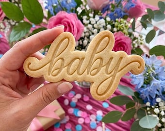 Juego de cortadores de galletas con texto para bebés, regalo para bebés, cortadores de galletas para baby shower, cortador de galletas personalizado, repostería de cumpleaños, cortador para bebés