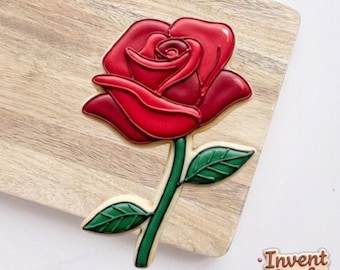 Rose Mother's Day Cookie Cutter, Flower Cookie Cutter, Clay Cutter, Fondant Cutter, Floral Mom Cookie Cutters, Happy Mother's Day