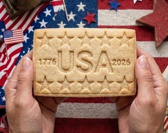 USA 1776 2026 With Star Cutter Stamp, USA 250th Anniversary, Patriotic Baking, Patriotic Cookie, Clay Cutter, Gift For Independence