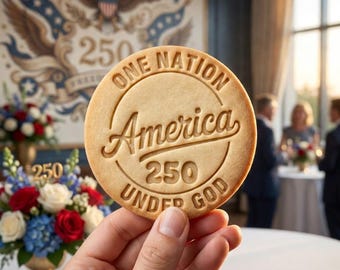 America 250 Cookie Cutter and Stamp, One Nation Under God Cookie Cutter, Patriotic Cookie Stamp, Fourth of July Cutter