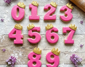 Birthday Number With Crown Cookie Cutter, Baby Shower Cookie, Mother’s Gifts, Gift For Mom, 3D Printed Baking Shapes, Birthday Gifts