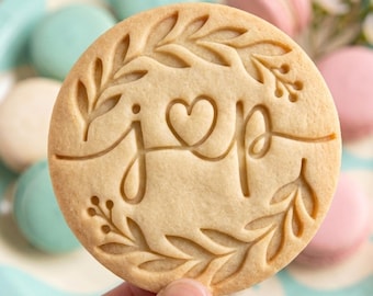 Custom Initials Wedding Cookie Cutter and Stamp, Couples Monogram Stamp, Bridal Shower Cookie Stamp, Gift for Bride