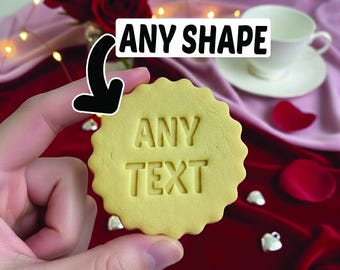 Custom Any Shape Any Text Cookie Cutter & Stamp, Valentine Cookie Cutter, Custom Wedding, Personalization Cookie Stamp, Personalized Cookie