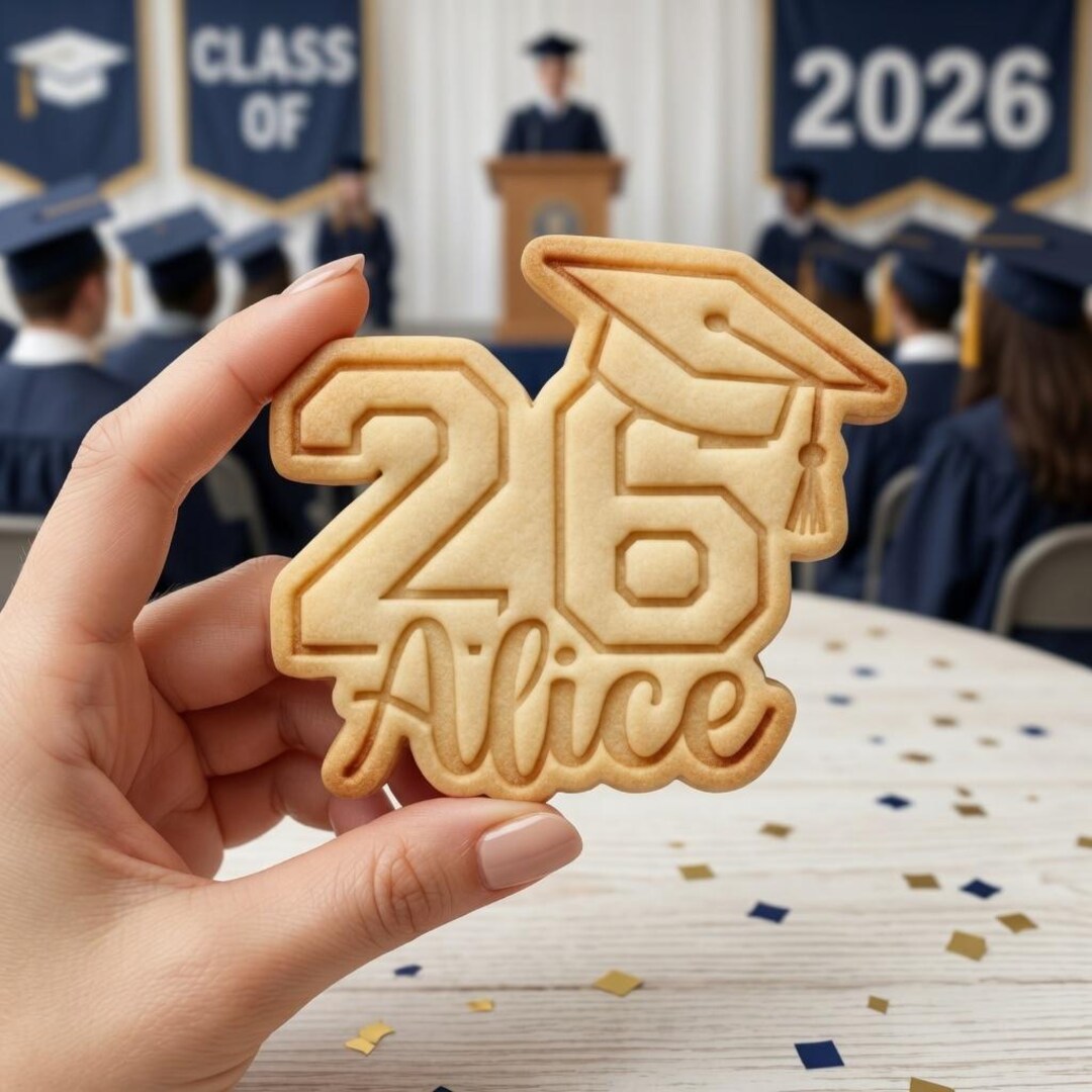 Grad 26 Letters Custom Name Grad 26 Cookie Cutter & Stamp, Class of 2026 Cookie Cutter ...