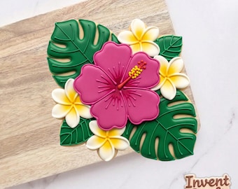 Hawaiian Flowers and Leaves Cookie Cutter, Hibicus Cookie Cutters, Summer Party, Tropical Vacation Baking, Clay Cutter, Summer Baking