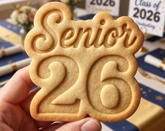 Senior 2026 Cookie Cutter, Class of 26 Graduation Stamp, Polymer Clay Cutter, High School Grad Gift Mold, Student Plaque, Polyclay DIY