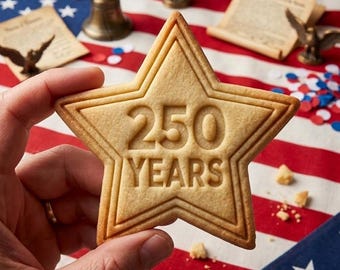 250 Years With Star Cookie Cutter Stamp Set, 250th Anniversary Cookie Stamp, Patriotic Baking, 250 Years of Freedom, 4th Of July