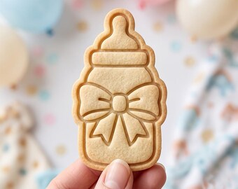 Baby Bottle Cookie Cutter and Stamp, Baby Shower Cookie Cutter, Newborn Baking Gift