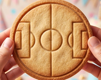 Soccer Pitch Cookie Cutter, Football Field Round Stamp, Polymer Clay Cutter, Sports Birthday Party Gift Mold, Soccer Plaque, Polyclay DIY