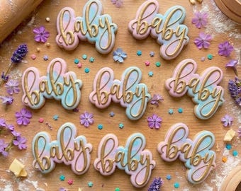 Baby Cookie Cutter, Baby Cookie, Baby Shower, Gift For Mom, Floral Baking, Graduation, Birthday Cookie, Baby Cutter, 1st Gifts