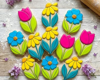 Flower Set Of 3 Cookie Cutter, Spring Cookie, Mother’s Gift, Gift For Mom, 3D Printed Baking Shapes, Floral Baking, Graduation Cookie
