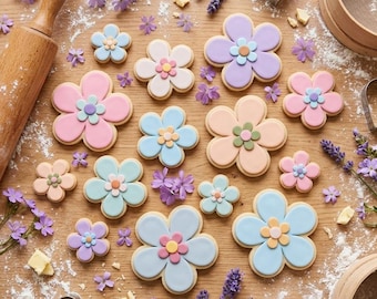 Cute 5-petal Flower Cookie Cutter, Mother’s Gift, Gift For Mom, 3D Printed Baking Shapes, Floral Baking, Graduation Cookie, Spring Cookie