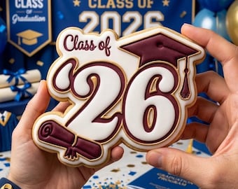 Class of '26 Graduation Cutter Stamp Set, Senior Grad 2026, Personalized Cookie, Graduation Gift, Graduation Year 2026 Celebration Cutter