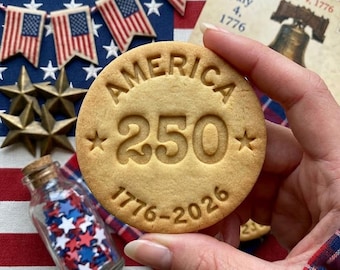 250 Americano 1776 2026, Sello para galletas del 250 aniversario de EE. UU., Regalo del Día de la Independencia, Repostería patriótica, Galleta patriótica, Cortador de arcilla