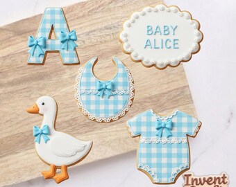 Baby Shower Silly Goose Cookie Cutter Set, Baby Birthday Cookie Cutter, Custom Name Baby Cutter