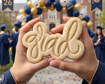 Grad 2026 Cookie Cutter and Stamp, Graduation Cookie Cutter, Class of 2026 Cookie Cutter, Graduation Cookie Stamp