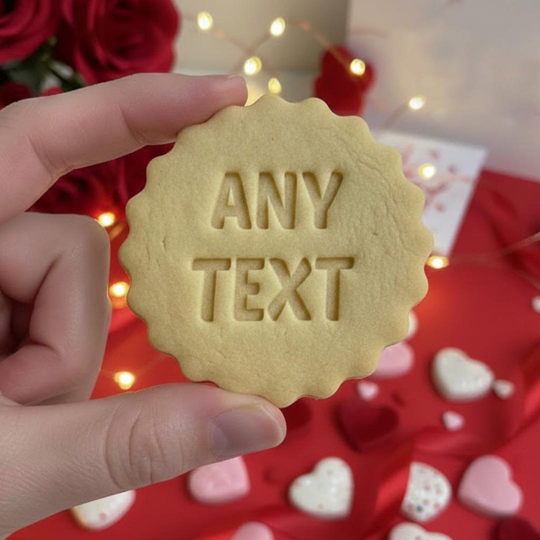 Custom Text Cookies Custom Any Text Cookie Cutter & Stamp, Valentine Cookie Cutter, Custom ...