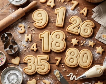 Custom Birthday Number Cookie Cutter and Stamp, Custom Age Cookie Cutter, Personalized Birthday Number Cookie Stamp