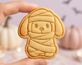 Halloween Mummy Dog Cookie Cutter and Stamp, Puppy Mummy Cookie Cutter, Spooky Dog Halloween Treat, Halloween Baker Gift