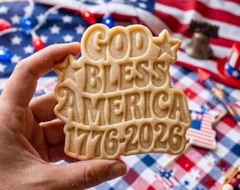 God Bless America Flag Cookie, 250th Anniversary Cookie Stamp Set, Independence Day Gift, Patriotic Baking, 250 Years of Freedom, Flag USA