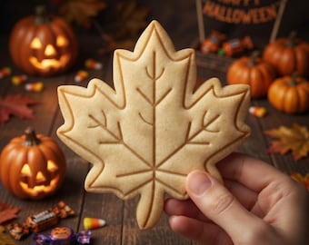 Maple Leaf Cookie Cutter and Stamp, Fall Leaf Cookie Cutter, Autumn Maple Leaf Stamp, Thanksgiving Cookie Cutter, Gift for Baker
