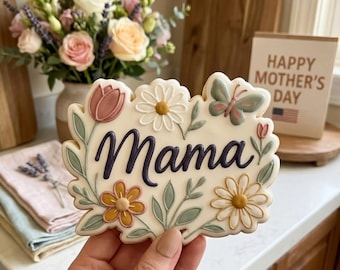 Cortador de galletas floral para mamá, cortador de galletas para el Día de la Madre, cortador de galletas de primavera