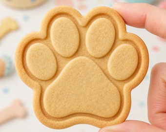 Paw Print Cookie Cutter and Stamp, Dog Paw Cookie Cutter, Cat Paw Print Cookie Stamp, Pet Lover Gift, Dog Mom Baking Gift