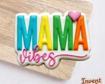 Mother’s Day Cookie Cutter, MAMA Vibe Cookie Cutter, Clay Cutter, Fondant Cutter, Floral Mom Cookie Cutters, Happy Mother's Day