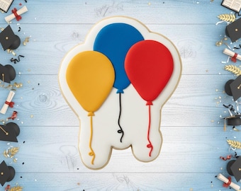 Balloons Graduation Cookie Cutters, Class of 2026 Cutters, Grad Party Cookie Ideas, Graduation Gifts, Fondant Cutter, Clay Cutter