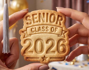 Senior Class of 2026 Cookie Cutter, Graduation Ribbon Stamp, Polymer Clay Cutter, High School Grad Gift Mold, Senior Plaque, Polyclay DIY