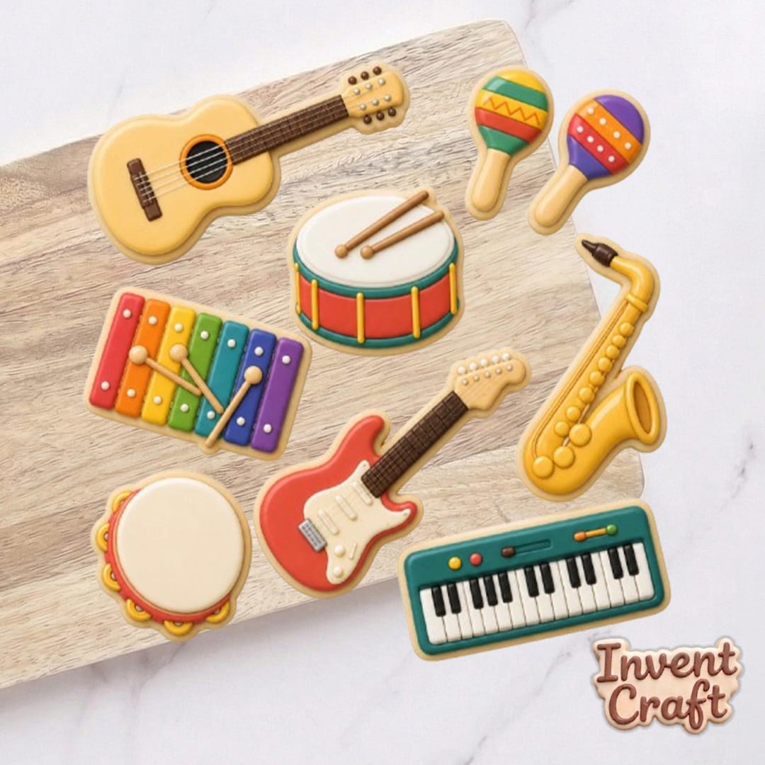 Musical Instrument Cookie Cutter Set, Music Notes Cutter, Guitar Cutter ...