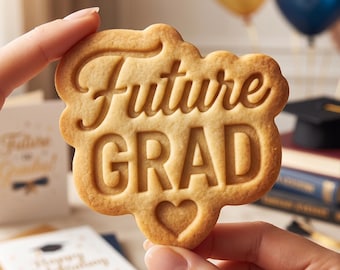 Future Grad Cookie Cutter, Graduation Heart Stamp, Polymer Clay Cutter, Class of 2026 Gift Mold, Student Plaque Tool, Polyclay DIY Craft