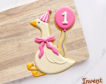 Cortador de galletas One Silly Goose, cortador para baby shower, regalos de cumpleaños, cortador de arcilla, cortador de fondant, repostería para baby shower, cortador de fondant