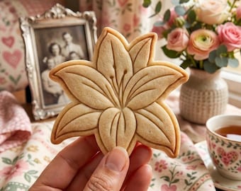 Lily Mother's Day Cookie Cutter and Stamp, Lily Flower Cookie Cutter, Floral Lily Cookie Stamp, Grandma Cookie Cutter