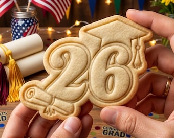 2026 Graduation Cookie Cutter Stamp Set, Class of 2026 Cookie Cutter, Grad Cookie Stamp, Senior 2026 Cutter, 2026 Grad Cutter, Congrats Grad